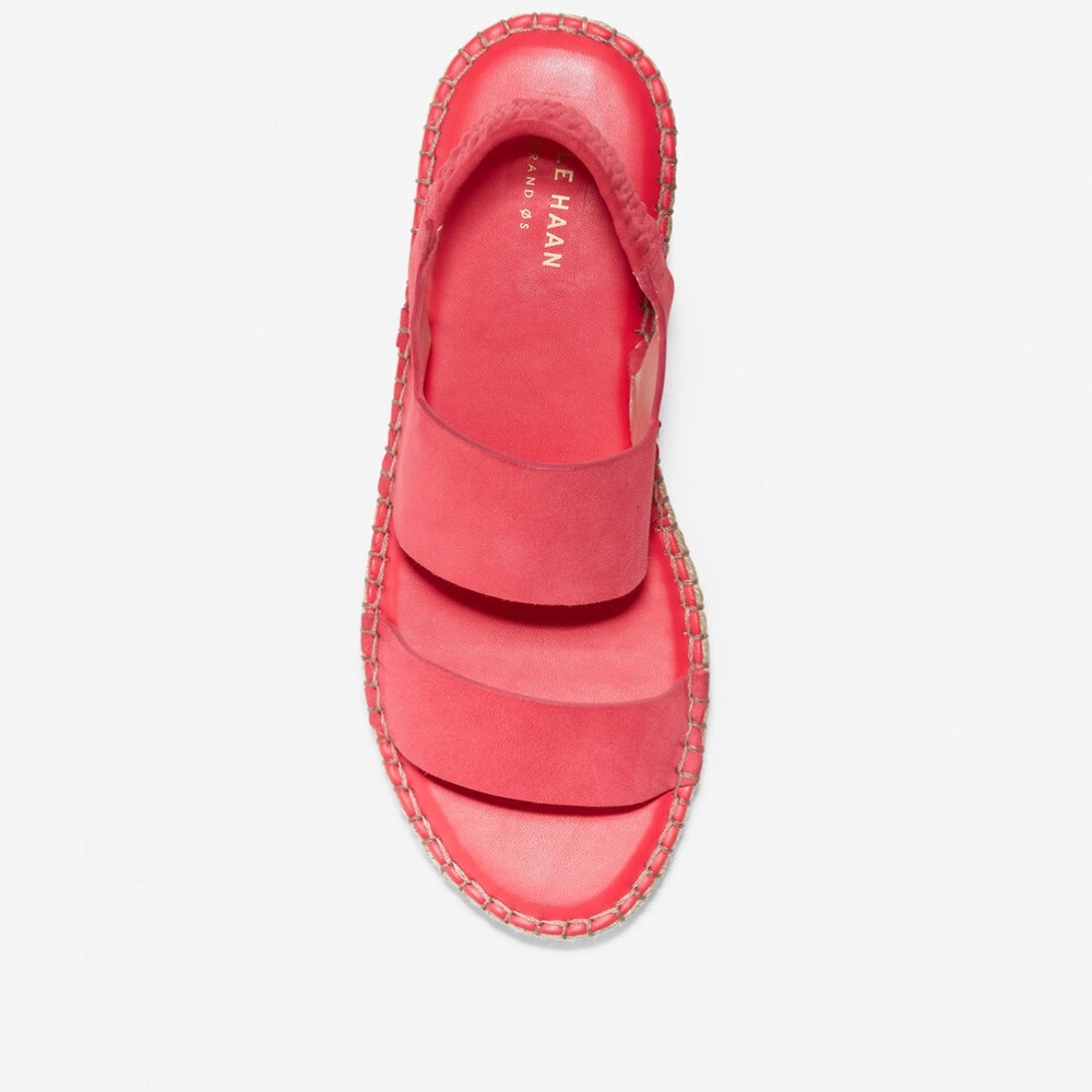 Cole Haan Cloudfeel Espadrille Red Sandals Flats - Picture 3 of 11